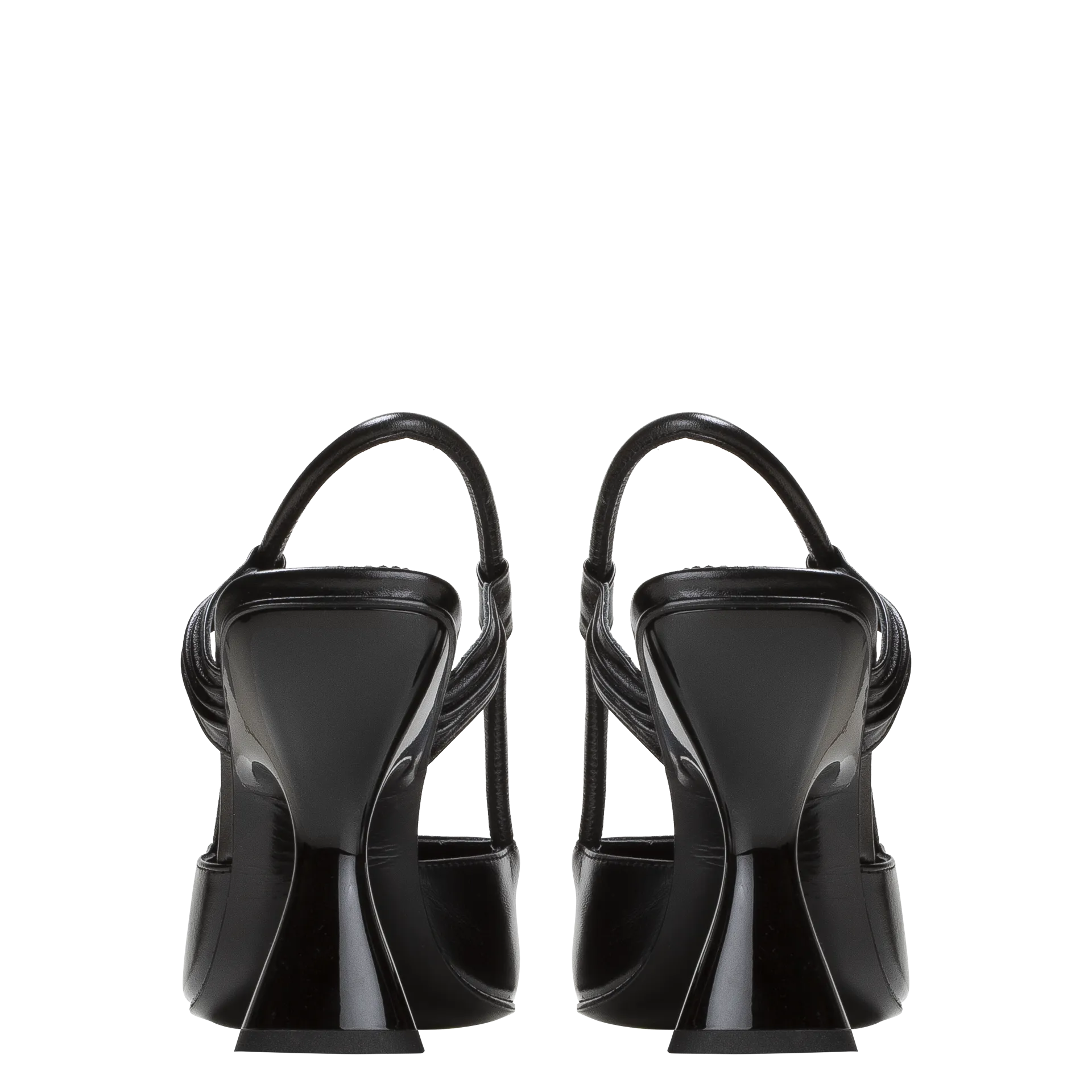 Stainless Slingback — Black Vitelas