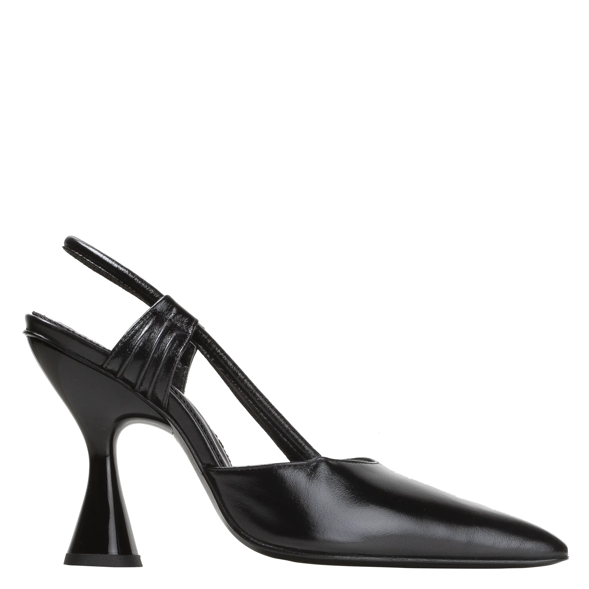 Stainless Slingback — Black Vitelas