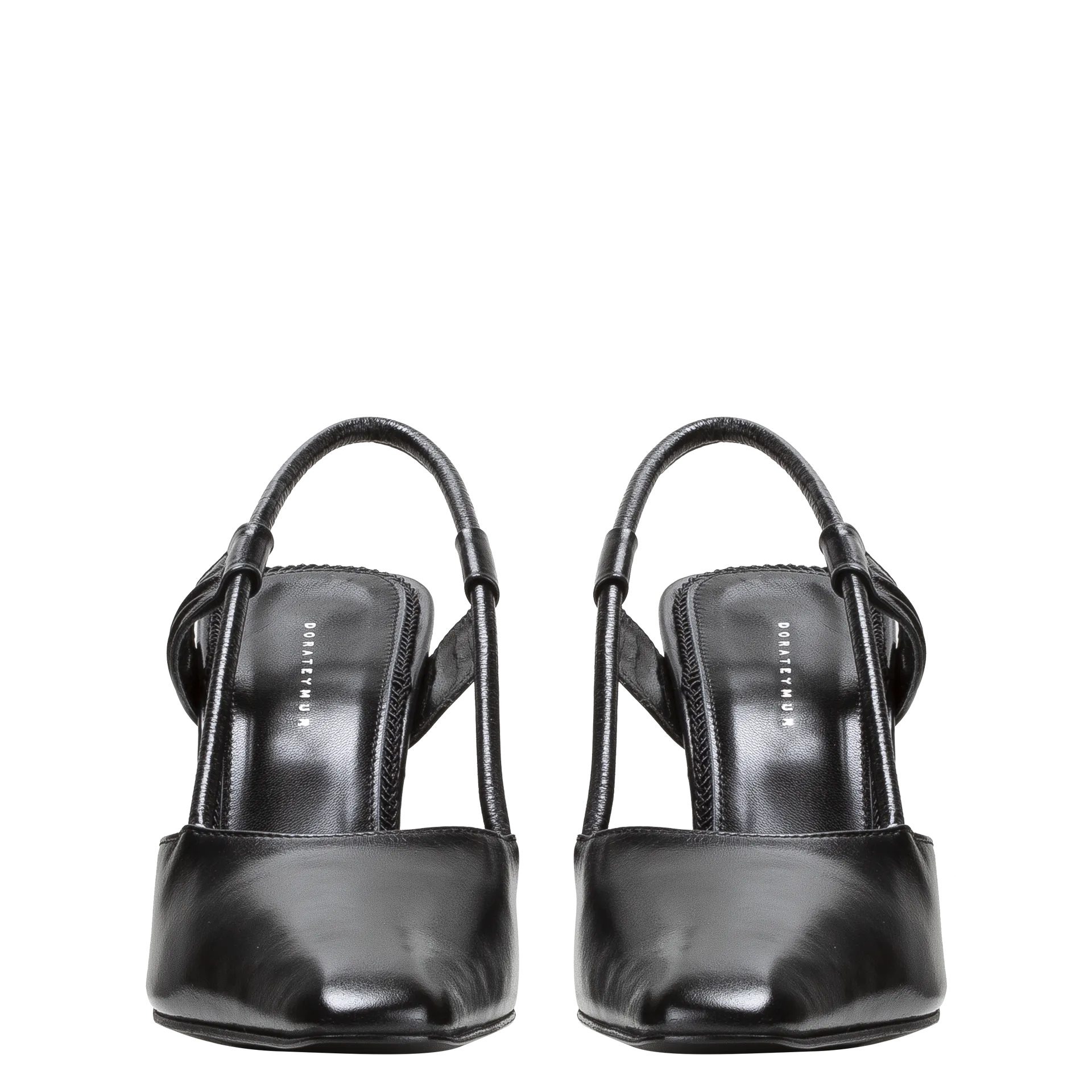 Stainless Slingback — Black Vitelas