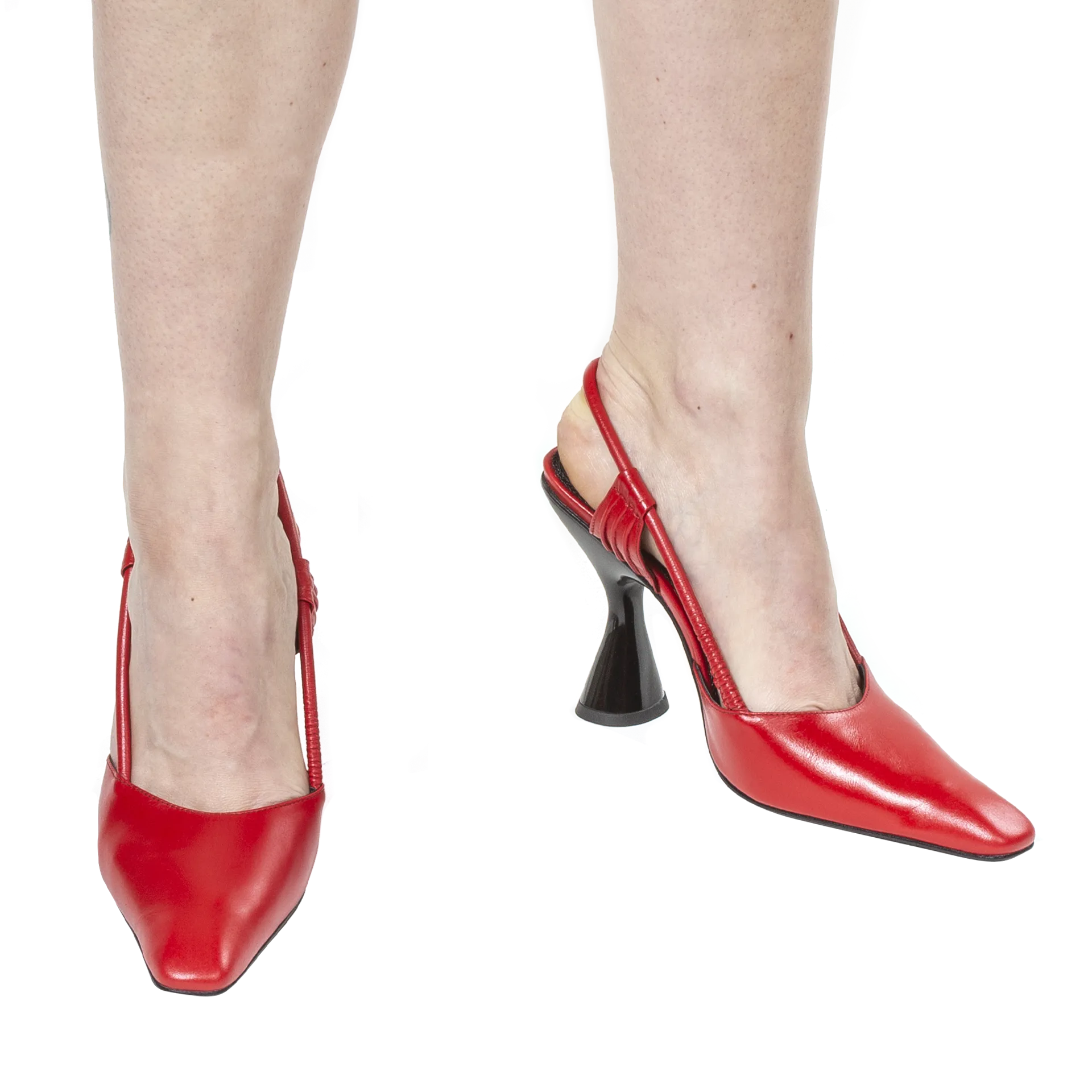 Stainless Slingback — Red Vitelas