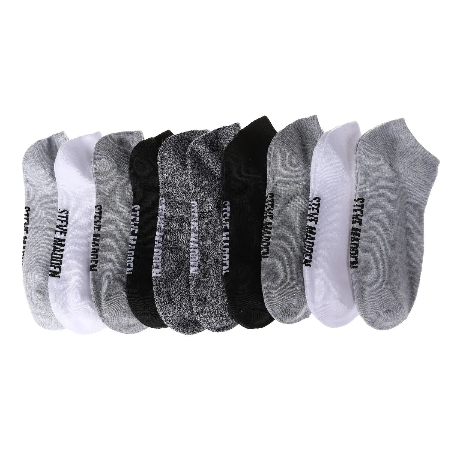 Steve Madden Women's 6, 8 and 10 Pairs Low Cut Cushioned Sneaker Ankle Socks Workout Running Sport Socks - Ankle Socks for Women