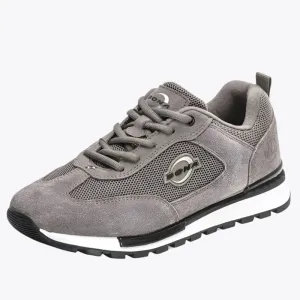 Suede Mesh Breathable Grey Sneakers