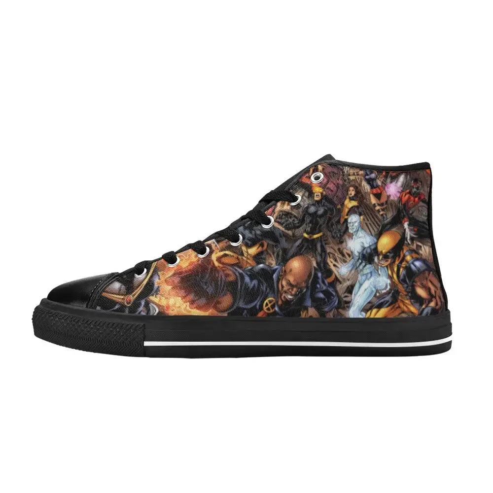 Superhero X-men Wolverine Shoes High Top Sneakers for Kids and Adults