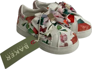 Ted Baker Multicoloured White Floral Bow Trainers UK 7 EU 24 👼