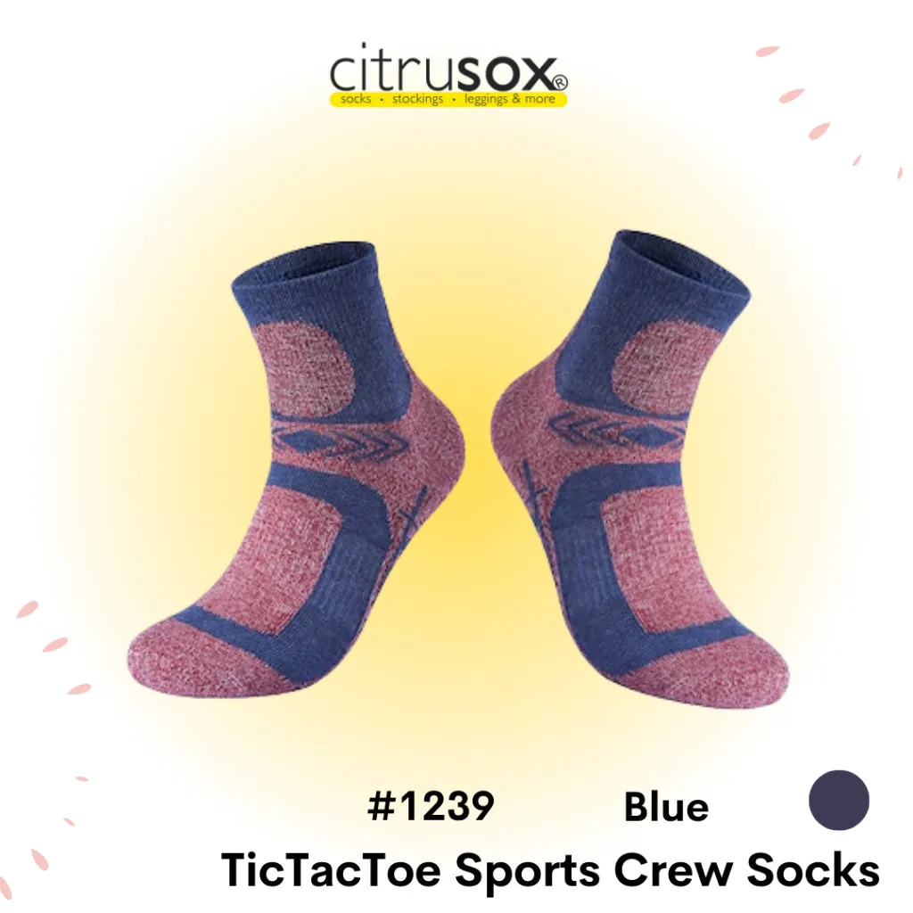 TicTacToe Sports Running Crew Socks