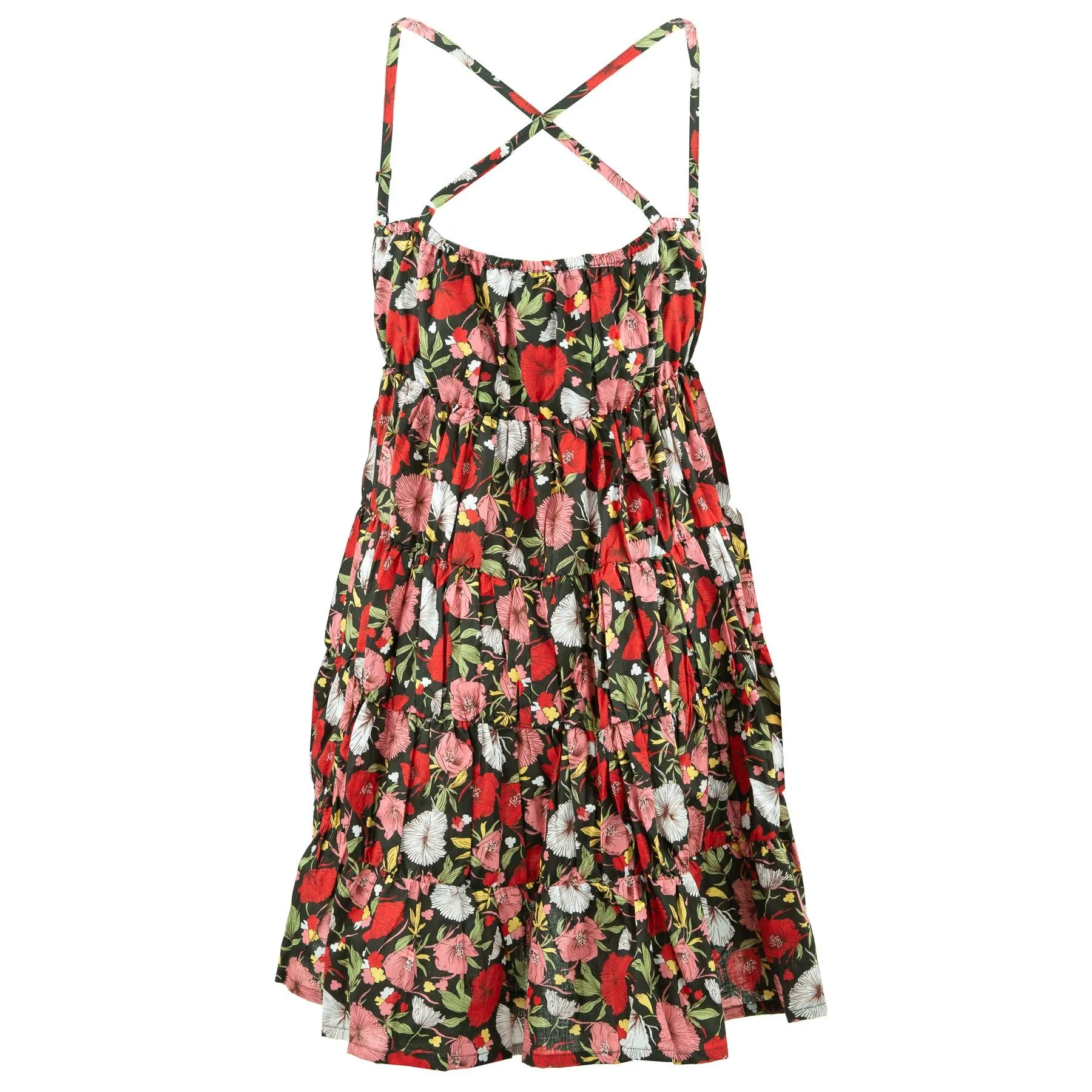 Tier Drop Summer Dress - Avignon Petal Black