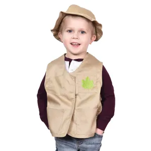 Toddler Nature Explorer Role-Play Vest & Hat | Easy Slip-On with Hook & Loop Closures