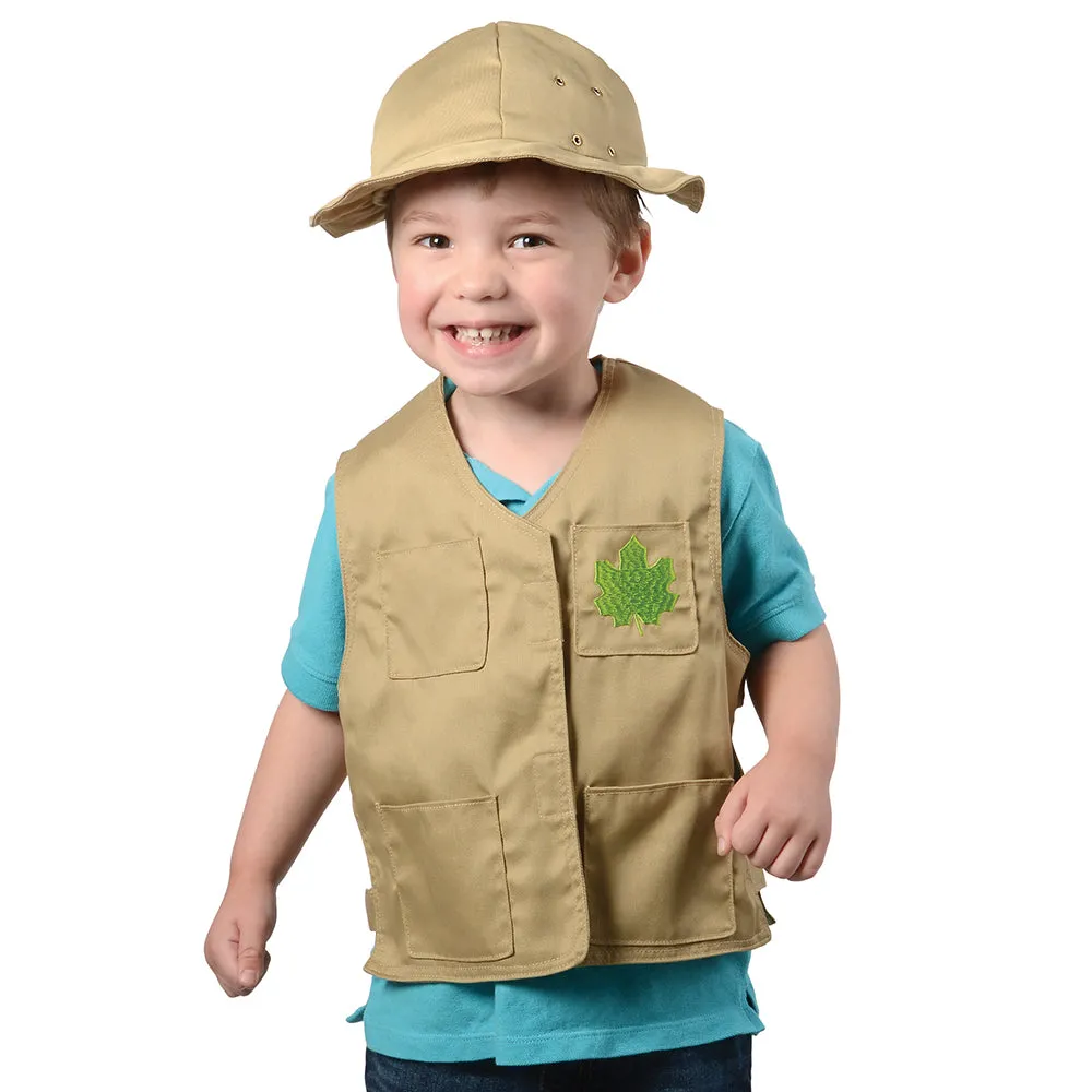 Toddler Nature Explorer Role-Play Vest & Hat | Easy Slip-On with Hook & Loop Closures