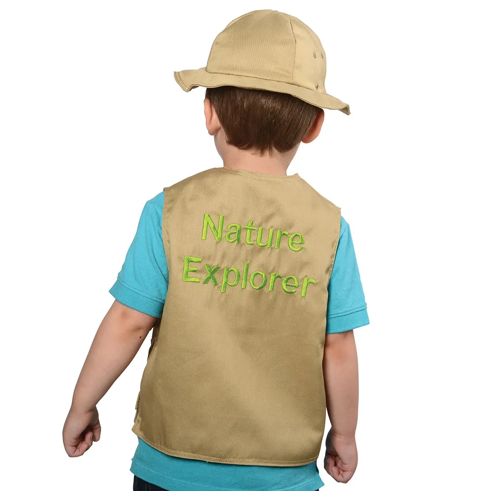 Toddler Nature Explorer Role-Play Vest & Hat | Easy Slip-On with Hook & Loop Closures