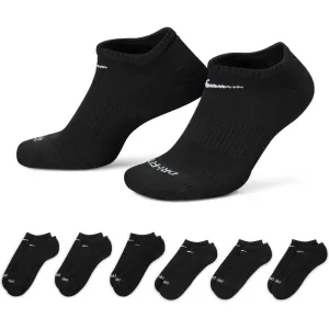 Unisex Everyday Plus Cushioned Training No-Show Socks (6 Pairs) - Black