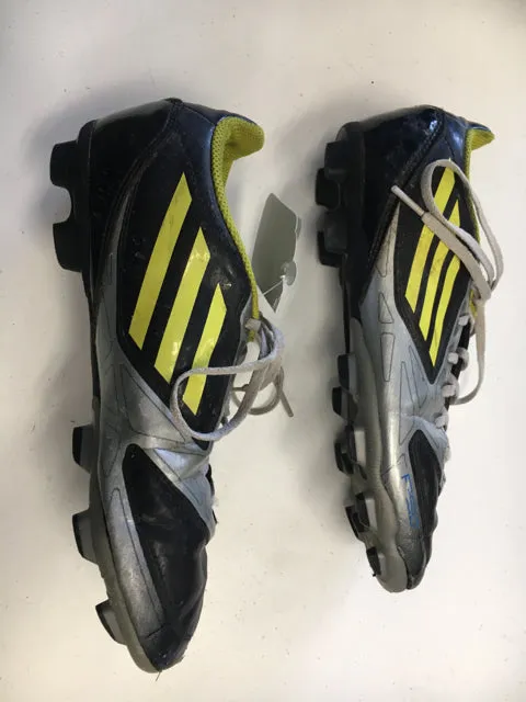 Used Adidas F-50 TRX FG Black/Silver/Yellow Mens Size 5.5 Soccer Cleats