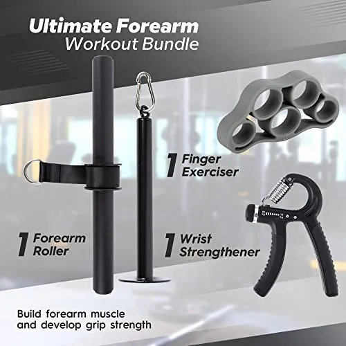 V-Hawk Forearm Wrist Roller - Wrist & Forearm Strengthener with Finger Exerciser, Forearm Workout Equipment Arm Blaster with Anti-Slip Grip Strength Trainer for Home and Gym Workout