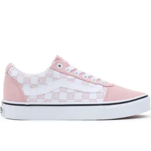 Vans Womens Ward Canvas Low Rise Check Trainers  - White/Pink