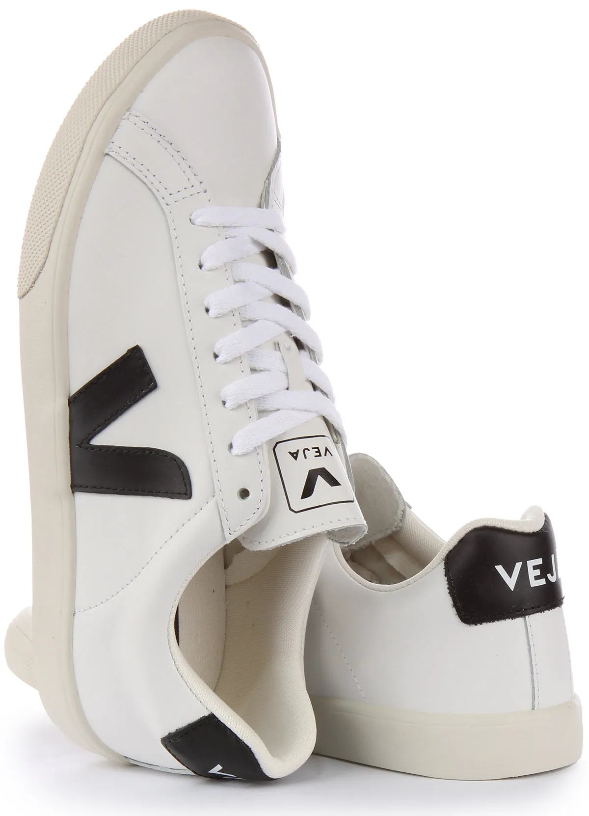 Veja Esplar Leather In White Black For Women