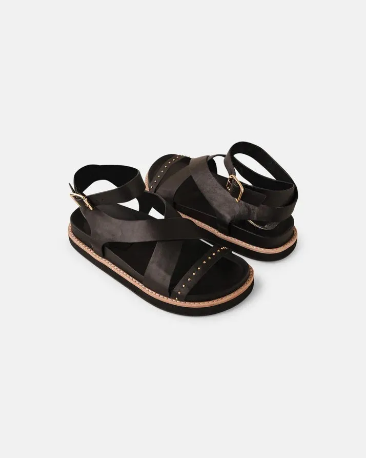 Walnut Pilar Leather Sandal