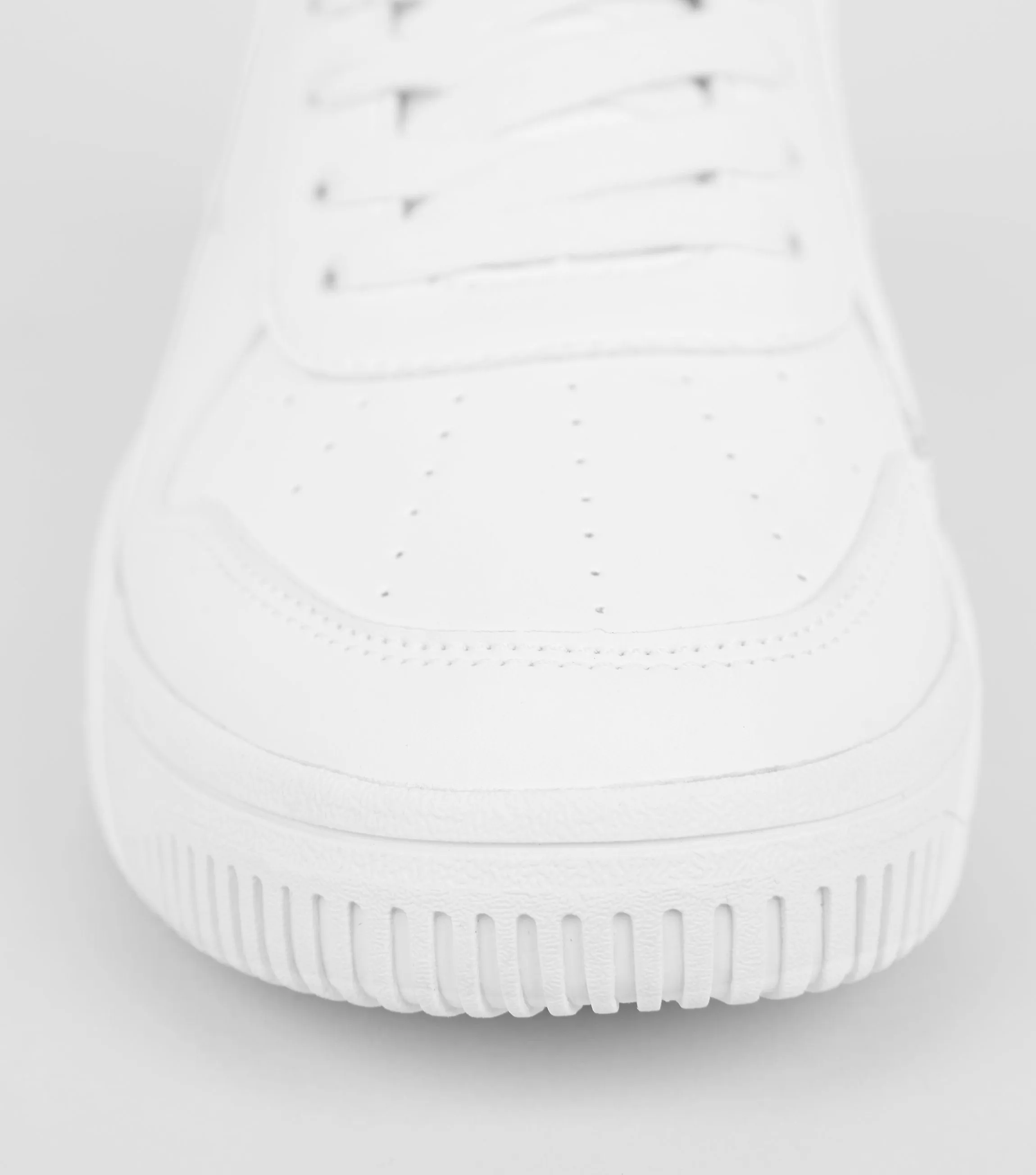 White Leather Look Lace Up Trainers