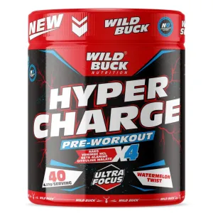 WILD BUCK Wild Pre-X4 Hardcore Pre-Workout Supplement Powder with Creatine Monohydrate, Arginine AAKG, Beta-Alanine, Explosive Muscle Pump, Caffeinated -For Men,Women [40 Servings, Watermelon Twist]