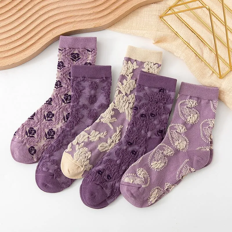 Womens Floral Cotton Socks (10 Pairs)