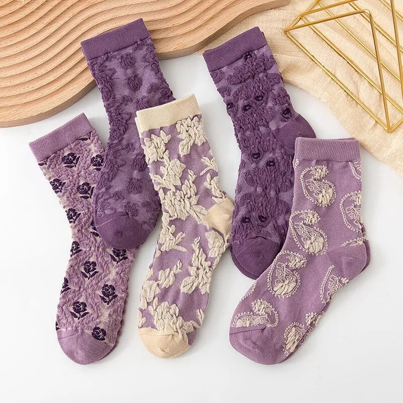 Womens Floral Cotton Socks (10 Pairs)