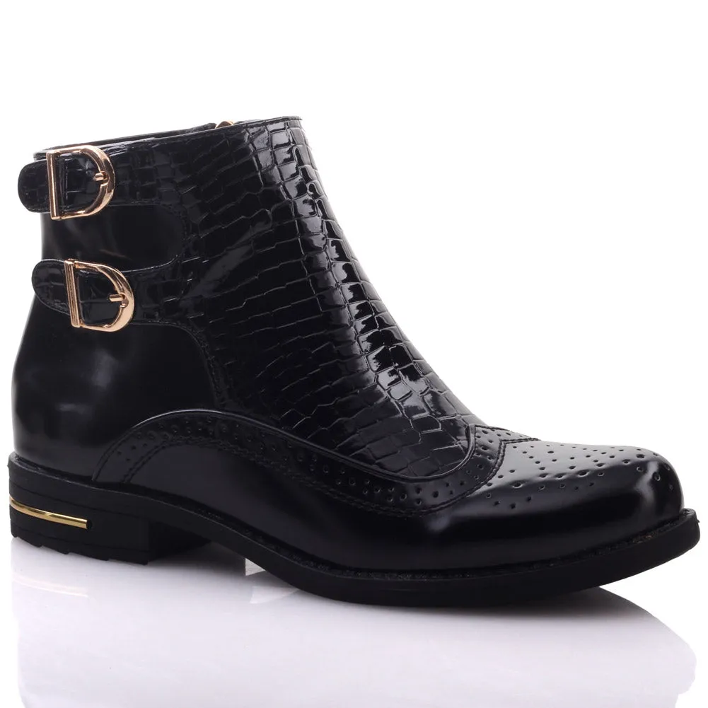 Womens ‘Sperry’ Buckled Adorned Winter Ankle Boots