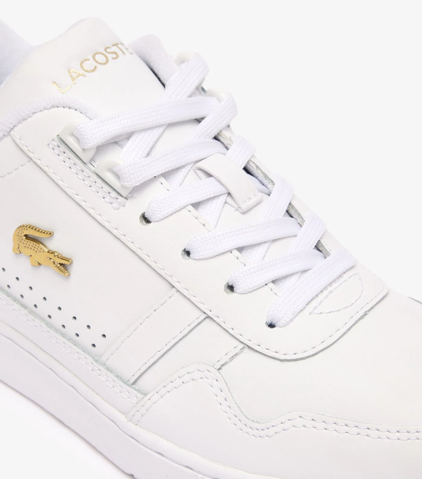 Women's T-Clip Leather Trainers  White/Gold