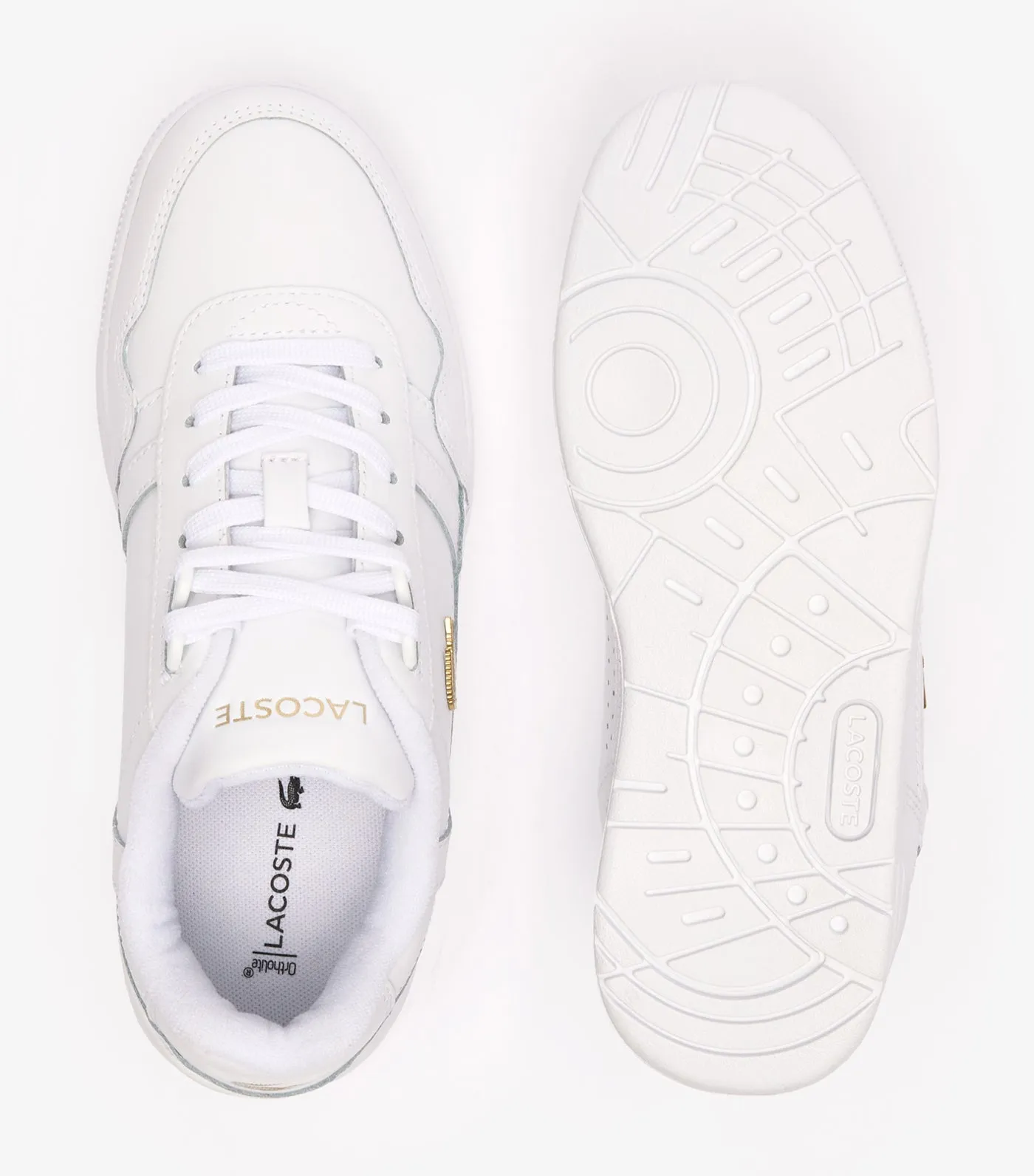 Women's T-Clip Leather Trainers  White/Gold