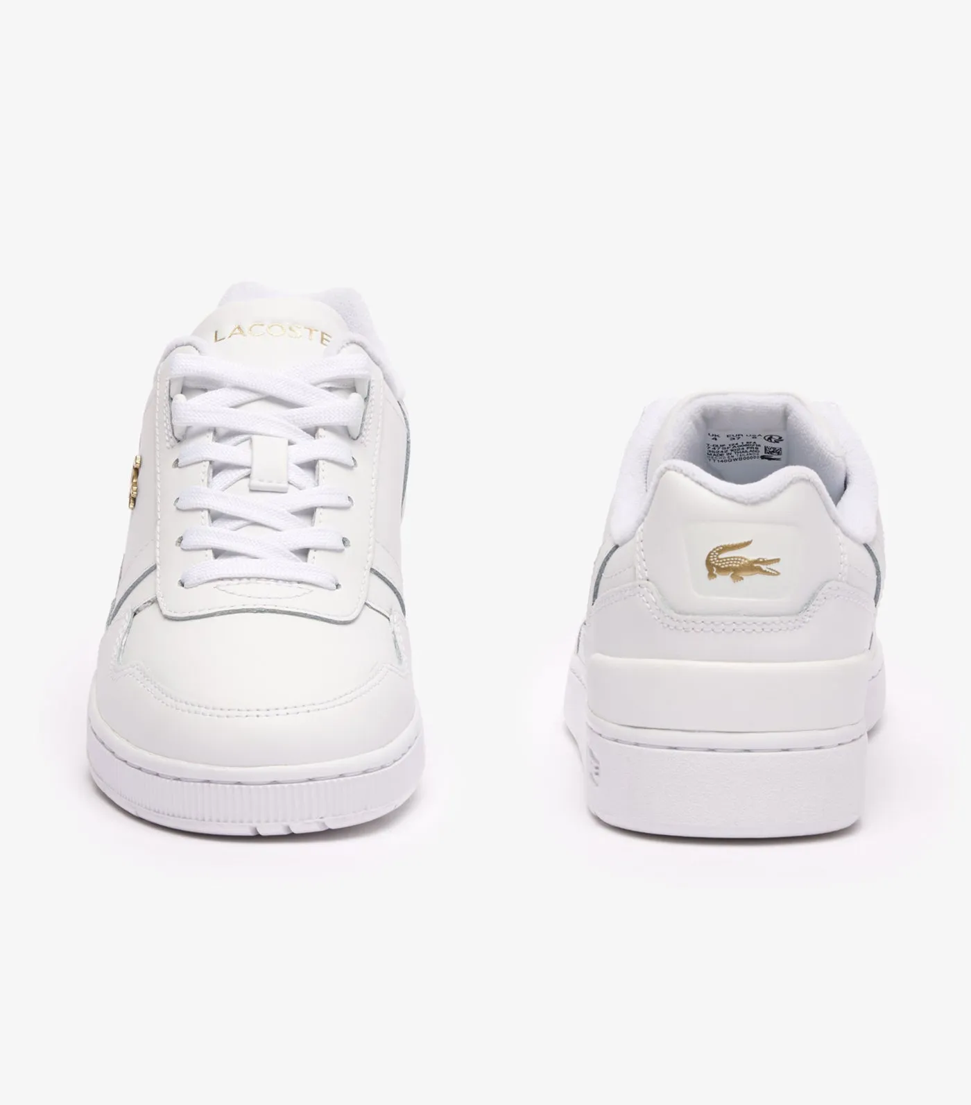 Women's T-Clip Leather Trainers  White/Gold