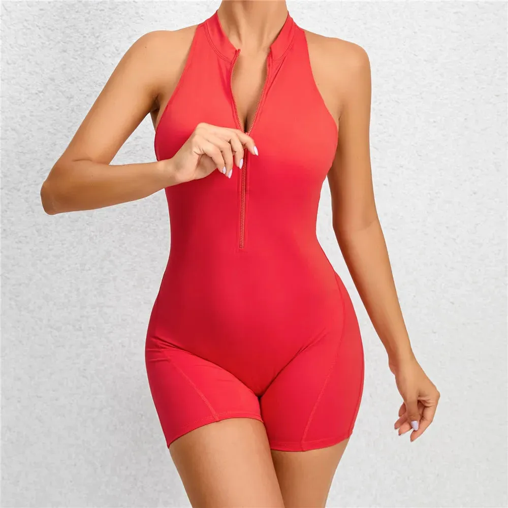 Zipper One Piece Jumpsuit