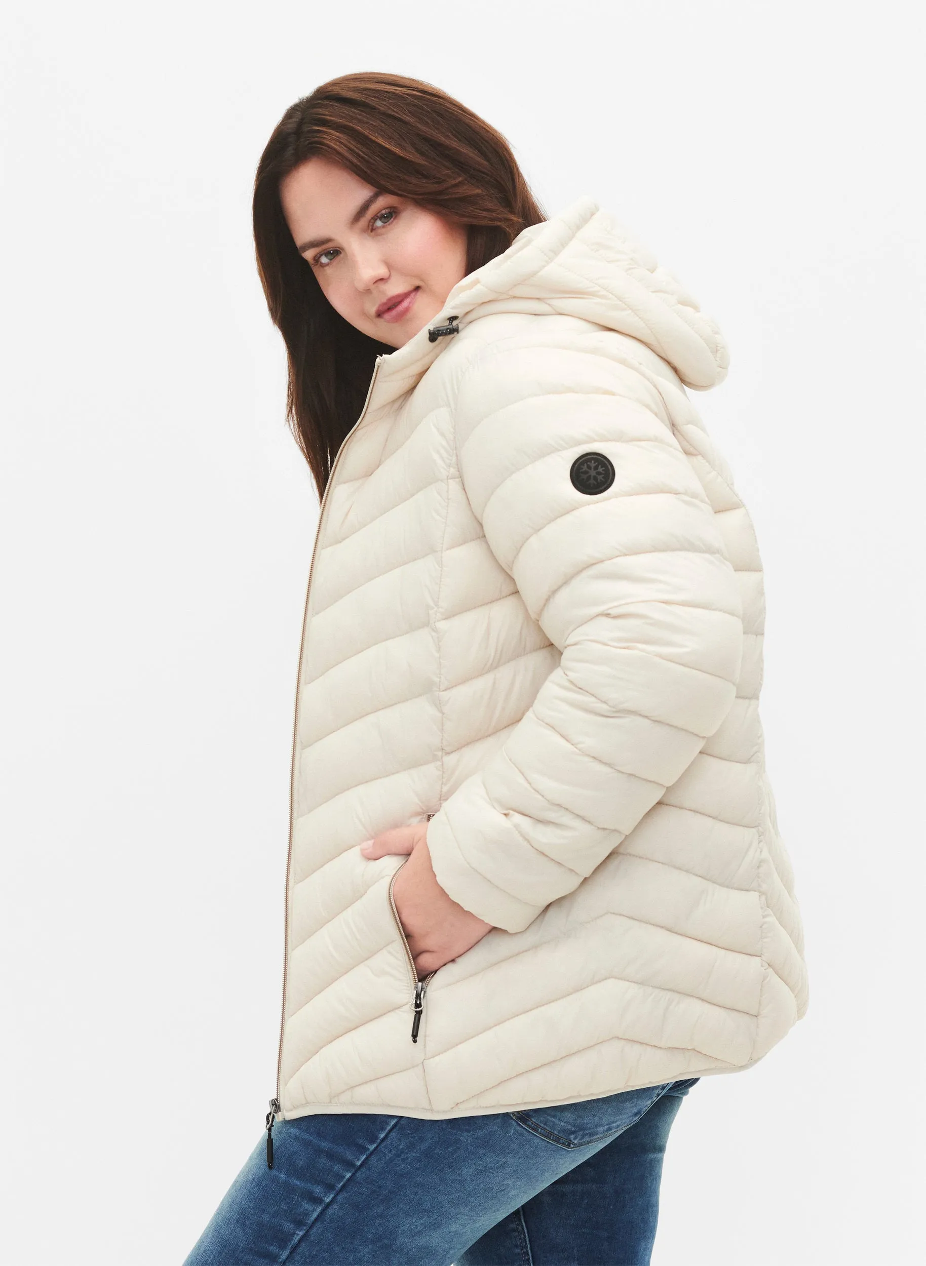 Zizzi Sally Lightweight Jacket in Cream