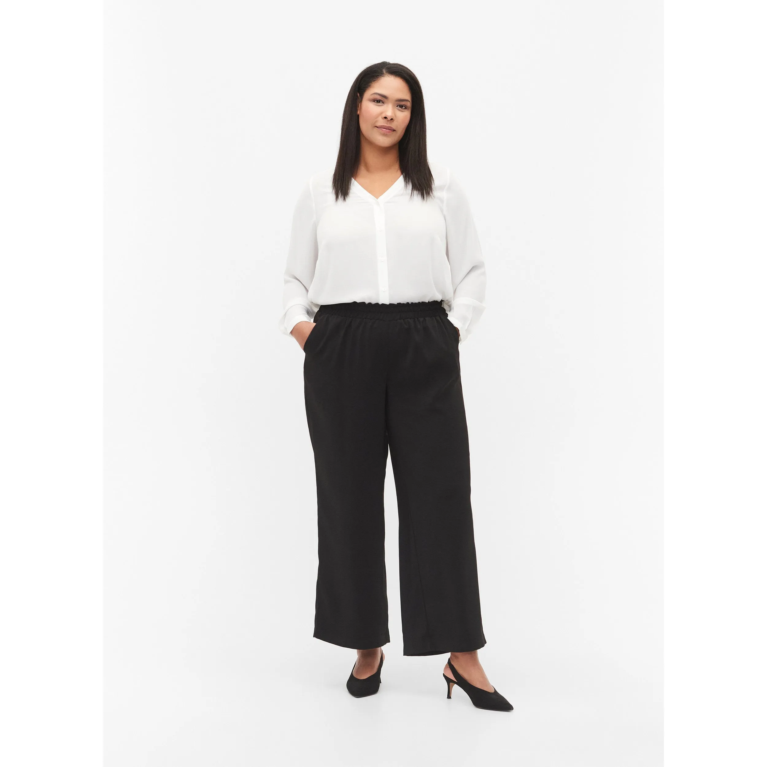 Zizzi Wide Leg Pant in Black